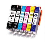 GSwReJ Compatible Ink Cartridges For C-980XXL C-981XXL Fits TS6290 TS8190 TS8195 TS8290 TS9590 (2BK 1C 1Y 1M 1PB)(2BK1C1Y1M1PB)