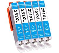 GSwReJ Compatible Ink Cartridges For CLI-251 Works With Ix6820 Mx922 Printer 5 Pack Of Cyan Ink 251