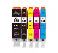 GSwReJ Compatible Ink Cartridges For PGI580 CLI581 For TR7550 TR8550 TS6150 TS8150 TS9150 TS9155(5pcs)