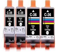 GSwReJ Compatible Ink Cartridges PGI-35 CLI-36 For Yongairuink CP-35 CP-36 Includes 2 Black And 2 Color