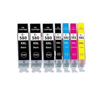 GSwReJ Compatible Ink Cartridges Replacement Set 580XXL 581XXL 5-Pack PGBK BK C M Y(1SET AND 2 BLACK)