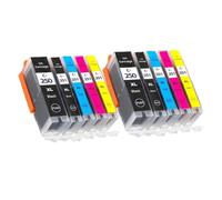GSwReJ Compatible Refillable Ink Cartridges PGI-250 CLI-251 For MG6320 MG7120 MG7520 IP8720 With ARC Chip(2SET)