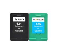 GSwReJ Compatible Refilled Ink Cartridges For 131 135 Replacement For Photosmart C3100 C3183 C3150 C3180 PSC 1500 1510 1513 1600(1BK 1COLOR)