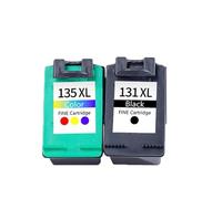 GSwReJ Einkshop Compatible Ink Cartridge For 131 135 For Deskjet 460 5743 5940 5943 6843 Photosmart 2573 2613 PSC1600 2350 Printers(1BK 1COLOR)