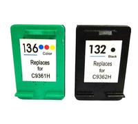 GSwReJ Einkshop Compatible Ink Cartridge For 132 136 For Various Printers Including Photosmart 2573 C3183 D5163 1513 Officejet 6213 PSC 1513(1set)