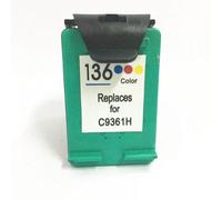 GSwReJ Einkshop Compatible Ink Cartridges Replacement For 132 136 For Photosmart C3183 D5163 1513 C3100 Officejet 6213 5443 D4163 Printers(136)