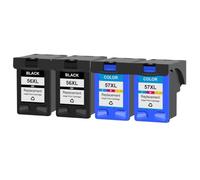 GSwReJ KMCYinks Compatible Ink Cartridge For 56 And 57 Suitable For PSC 4200 Series And Various Printers(2BK2C)