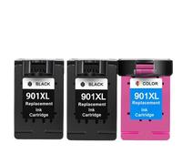 GSwReJ LUOCAI 901XL Replacement Ink Cartridge For Officejet J4530 J4540 J4550 J4580 J4585 J4624 J4640 J4660 J4680 J4680c Printer Compatible(2Black 1Color)