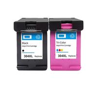 GSwReJ Refillable 304XL Ink Cartridge Compatible With Models 304 2620 3700 3720 3752 5000 5010 5020 5030 5032 5034 2630 2632(BK(1PC) COLOR(1PC))