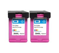 GSwReJ Refillable 304XL Ink Cartridge Compatible With Models 304 2620 3700 3720 3752 5000 5010 5020 5030 5032 5034 2630 2632(COLOR(2PC))