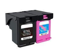 GSwReJ Replacement Ink Cartridge For 67 XL Compatible With Deskjet Plus 4140 4152 4155 4158 1225 2732 2752 1225 Printers(2pcs)