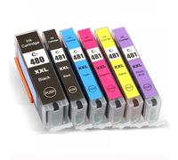 GSwReJ Vilaxh PGI-480 CLI-481 Ink Cartridge Compatible With PGI 480 For TS704 TR7540 TR8540 TS6140 TS9540 TS6240 TS8140 TS8240(6pcs)