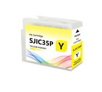 GSwReJ WLX SJIC35P 80ML Compatible Ink Cartridge For Label Printer ColorWorks CW-C6500P CW-C6000A CW-C6000P CW-C6500A With Chip(Yellow)