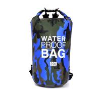 GSXLZ Dry Bag 2/5/10/15/20/30L Outdoor Camouflage Waterproof Portable Rafting Diving Dry Bag Sack PVC Coated Swimming Bags for River Trekking(20L Blue)