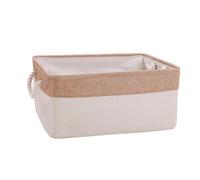 GSXLZ Fabric Storage Boxes Cube Folding Storage Basket Foldable Linen Toys Storage Box Organize Office Bedroom Closet Toys Laundry Basket(Zongpin huibai,36X26X16cm)