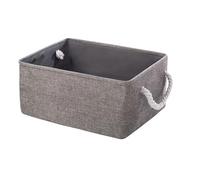 GSXLZ Fabric Storage Boxes Cube Folding Storage Basket Foldable Linen Toys Storage Box Organize Office Bedroom Closet Toys Laundry Basket(A1 linen,36X26X16cm)