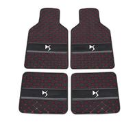 GSXOZCET 4 Pcs Leather Car Floor Mats, for Citroen DS DS3 Crossback 2019+ All-Weather Car Mats Tailored Car Mats Floor Liners Anti Slip Mat,Waterproof Hard Wearing,Black Red