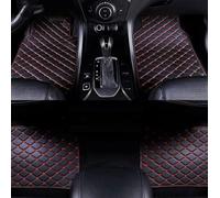 GSXOZCET 4 Pcs Leather Car Floor Mats, for VW Polo 2018-2024 All-Weather Car Mats Tailored Car Mats Floor Liners Anti Slip Mat,Waterproof Hard Wearing,G/Black Red