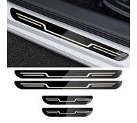 GSXOZCET 4 Pcs Stainless Steel Car Scuff Plate for Opel Crossland 2020-2024 Car Door Sill Protector Strips, Car Bumper Protector, Non Slip Anti Scratch,B