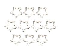 Gsycle 10PCS Metal Key Chain Ring, Flat Creative Key Holder Hook Jewelry Making Connector for Crafts DIY Handbag Decoration (Five Pointed Star Shaped)