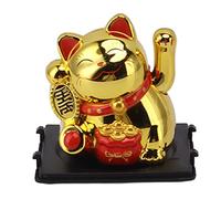 Gsycle 2 Inch Lucky Cat Figurine, Vivid Lovely Plastic Solar Fortune Cat Statue Decorations for Front Desk Car Business Openings
