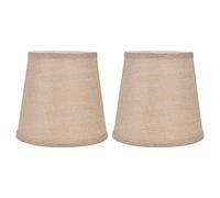 Gsycle 2PCS Classic Linen Lampshades, Rectangular Iron + Burlap Frame, E14 Screw-on, For Table, Floor, Wall & Chandelier Lights