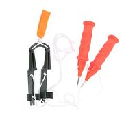 Gsycle 2PCS Ice Safety Picks with Emergency Whistle, Retractable Stainless Steel Ice Claws for Winter Fishing Skiing Hiking Survival Self Rescue Gear with ABS Handle for Snow Emergencies (white rope)