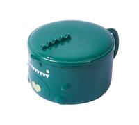 Gsycle 2Pcs Noodle Bowls, Cute Dinosaur Instants Noodle Bowl Stainless Steel Soup Bowl Soup Mug Noodles Cooker Bowl with Handle and Lid for School Office(Green)
