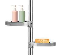 Gsycle 2PCS Shower Soap Dish, Shower Rail Soap Holder Shower Caddies No Drill Shower Soap Dish Shower Soap Tray Clip-on Bathroom Soap Holder for 25mm Tube/Pipe
