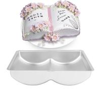 Gsycle 3D Book Shaped Cake Pan, 10.6in Nonstick Aluminum Birthday Cake Pan Bakeware Baking Mold Pastry Mould Cake Tins for Baking Birthday Wedding Party Cake