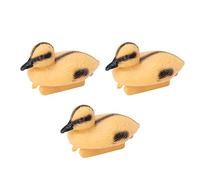 Gsycle 3Pcs Pond Floating Ducklings, Plastic Baby Duck Garden Realistic Water Decoration Yellow Ducklings Pond Ornament (Type B)