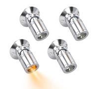 Gsycle 4Pcs Miniature Spot Light, 5V 1W Dimmable Rotate Small LED Mini Tiny Electric Craft Lights Dollhouse Spotlight Picture Light Up Lights for Display Case, Party Decorations, Crafts (Warm Light)