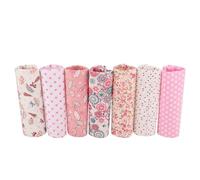 Gsycle 7PCS Fabric Bundles, Cotton Squares Fabric, Floral Pattern, 25 * 25cm
