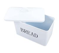 Gsycle Bread Bin, Farmhouse Bread Box Modern Bread Container with Lid Metal White Bread Box for Kitchen Countertop, 13.98 X 6.89 X 10.83in