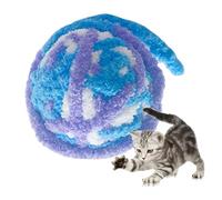 Gsycle Cat Yarn Ball Toy, Cute Woolen Yarn Cat Ball with Bell Inside Interactive Kitten Toys for Indoor Pet Kittens Chew Kick Puppies (Azul)