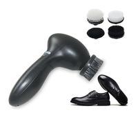 Gsycle Electric Shoe Cleaner Brush, Portable Shoe Polisher Brush Shoe Shiner Dust Cleaner Portable Leather Cleaner Care Kit with 4 Brush Heads for PU Leather Shoes