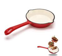 Gsycle Enameled Cast Iron Skillet, 16CM Mini Non Stick Frying Pan Cast Iron Crock Pot Kitchen Saute Fry Pan Grill Cookware for Camping, Home