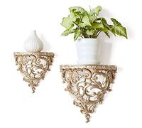 Gsycle Floating Shelves for Wall, European Hollow Style Display Organizer Retro Hollow Art Ornament Rack Decorative Stand for Home Living Room Decorations