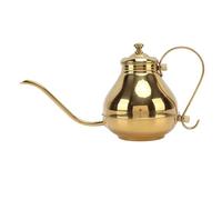 Gsycle Gold 453ml Stainless Steel Gooseneck Coffee Drip Kettle with Ergonomic Handle and Decorative Design