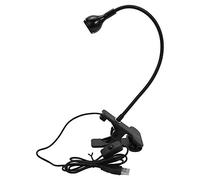 Gsycle Gooseneck USB LED Reading Light, Led Desk Lamp with Clamp Portable Table Computer Clip Lamp for Home Office, Reading (Black)