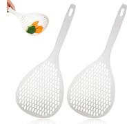 Gsycle Large Pasta Skimmer Spoon, 2 Pack, Slotted, Strainer, White