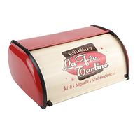 Gsycle Metal Bread Storage Container, Large Capacity Vintage Roll Top Bread Box Bread Holder Bread Dispenser Kitchen Countertop Box for Kitchen Bread Storage 13.6 * 9.1 * 5.7 in (Red)