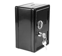 Gsycle Metal Piggy Bank for Kids, Electronic Piggy Bank Unbreakable Metal Money Bank for Cash Saving Kid Safe Piggy Bank Piggy Bank Code Lock with Password and 2 Keys Piggy Bank for Boys Girls(Black)