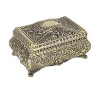 Gsycle Metal Trinket Organizer, Rectangular Large Capacity Keepsake Box Vintage Jewelry Box for Girls Ladies Women Birthday Christmas (Bronze)