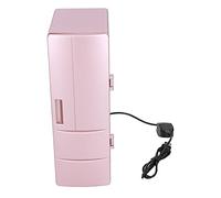 Gsycle Mini Refrigerator, USB Portable Heat Cold Dual Use Cosmetic Fridge Desk Mini Fridge For Home Bedroom Outdoor Food Beverage(Rose Gold)