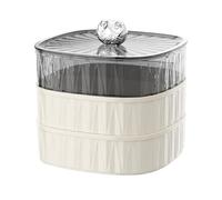 Gsycle Multi Layer Dry Fruit Tray, Plastic Stackable Large Capacity Snack Candy Storage Box Serving Tray Platter with Lid for Home