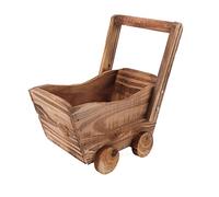 Gsycle Plant Pots, Flower Pots Succulent Planters Wooden Wheelbarrow Design Bonsai Pots Decorative Planter for Indoor Outdoor Balcony