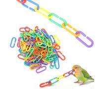 Gsycle Plastic Chain Links for Birds, Rainbow C-Clips Bird Swing Climbing Chain Cage Toy Clips Hooks Chain Links Bird Chewing Toy for Sugar Glider Rat Parrot Bird