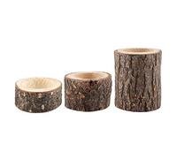 Gsycle Tea Light Candle Holders, Wood Tealight Candle Holder Wooden Pillar Candle Holder Tall Candle Holder for Wedding Candle, Home Decor, Birthday Party(Three piece)