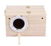 Gsycle Wooden Bird Breeding Box, Warm Incubation Opening Design Parakeet Nest Box Bird House for Budgie Lovebirds Cockatiel Parrots Mating 4.7 X 4.7 X 7.7 Inches